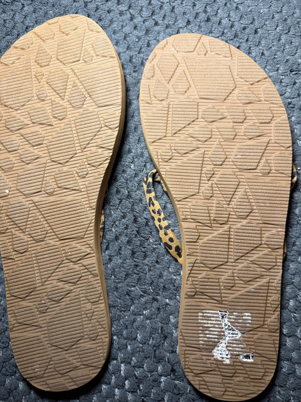 Volcom Women's Tan Footbed Sandals with Leopard-Print Straps - Picture 3 of 3
